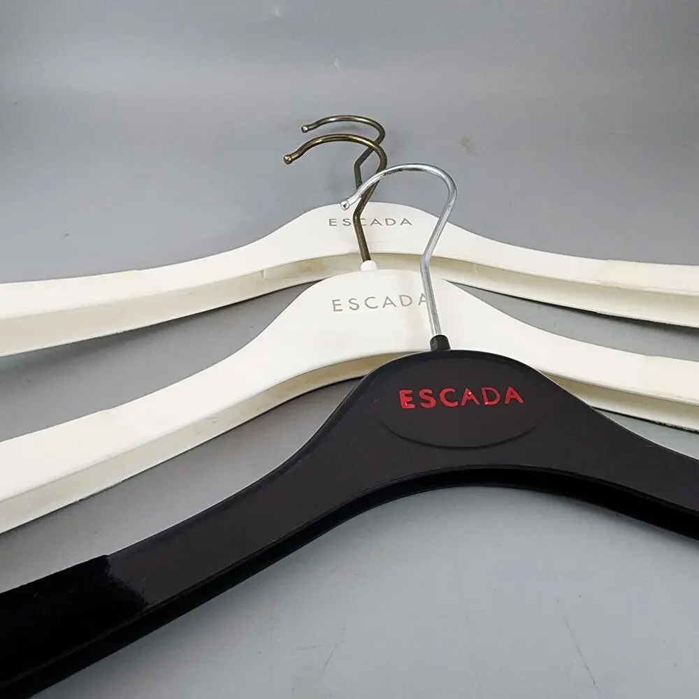 Escada Hangers Lot of 3 Flocked Edge Shoulder Form Hangers